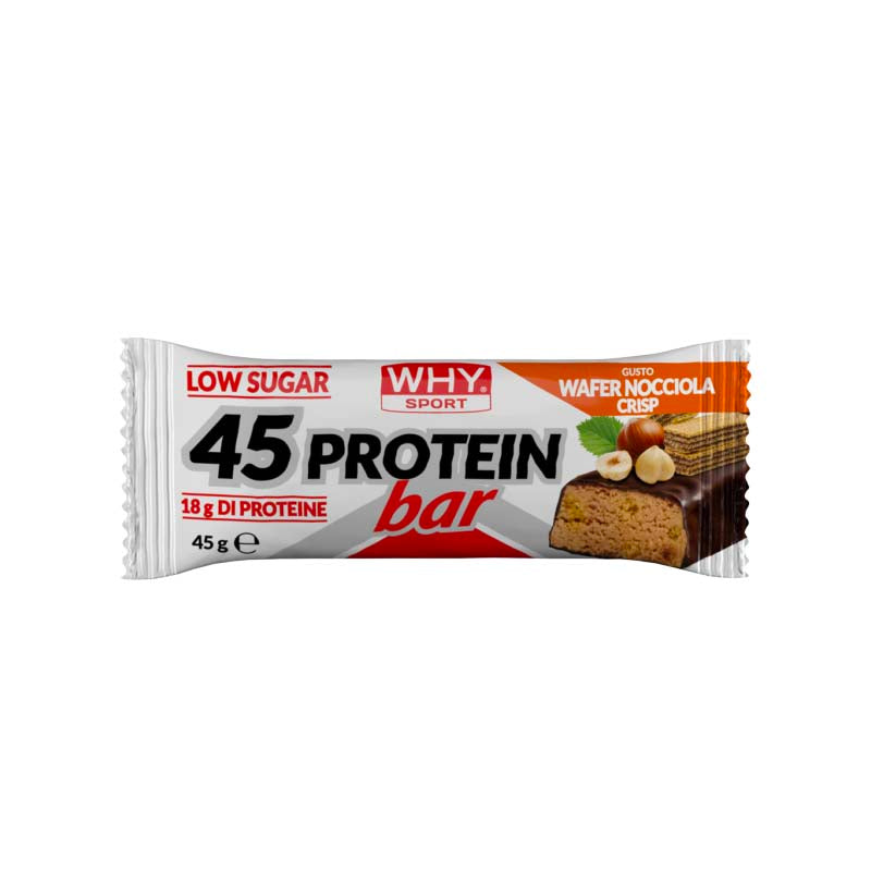 45 protein bar al gusto wafer nocciola crisp