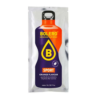 Bolero Sport, bevanda isotonica gusto arancia, con sali minerali, da disciogliere in 1 litro e mezzo di acqua. In vendita su dietaesport.com