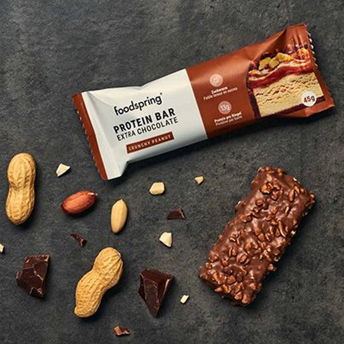 Protein Bar Extra Chocolate - 45g al gusto crunchy peanuts in vendita su dietaesport.com
