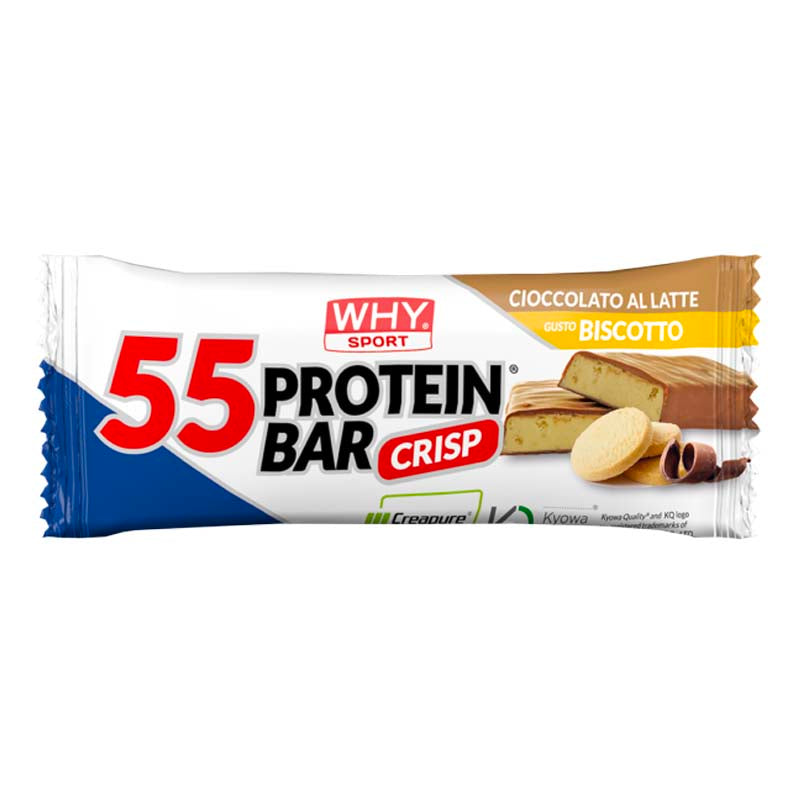 55 protein bar al gusto cioccolato al latte e biscotto