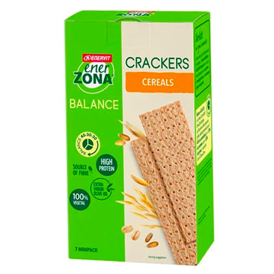 Confezione contenente 7 mini pack di crackers proteici. Gusto cereali in vendita su dietaesport.com