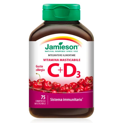 Vitmina C + D3 masticabile al gusto Ciliegia in vendita su dietaesport.com